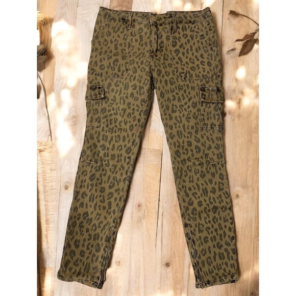 Frame Jeans Cheetah Print Cargo Skinny Ankle Pants Size 29‎ - Picture 1 of 8